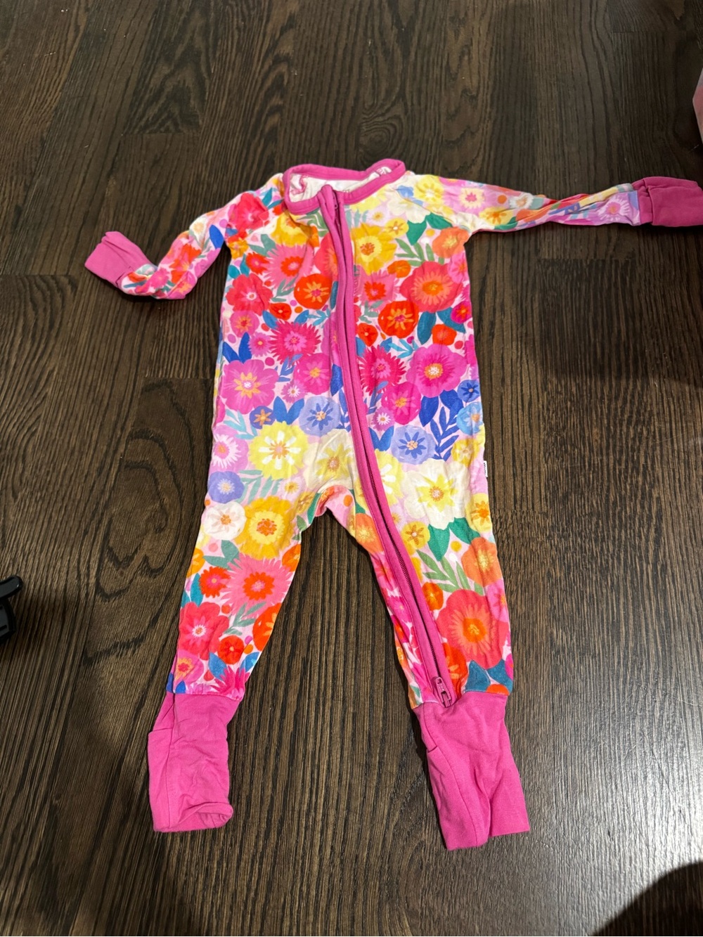 Little Sleepies Pink Floral Footed One-Piece